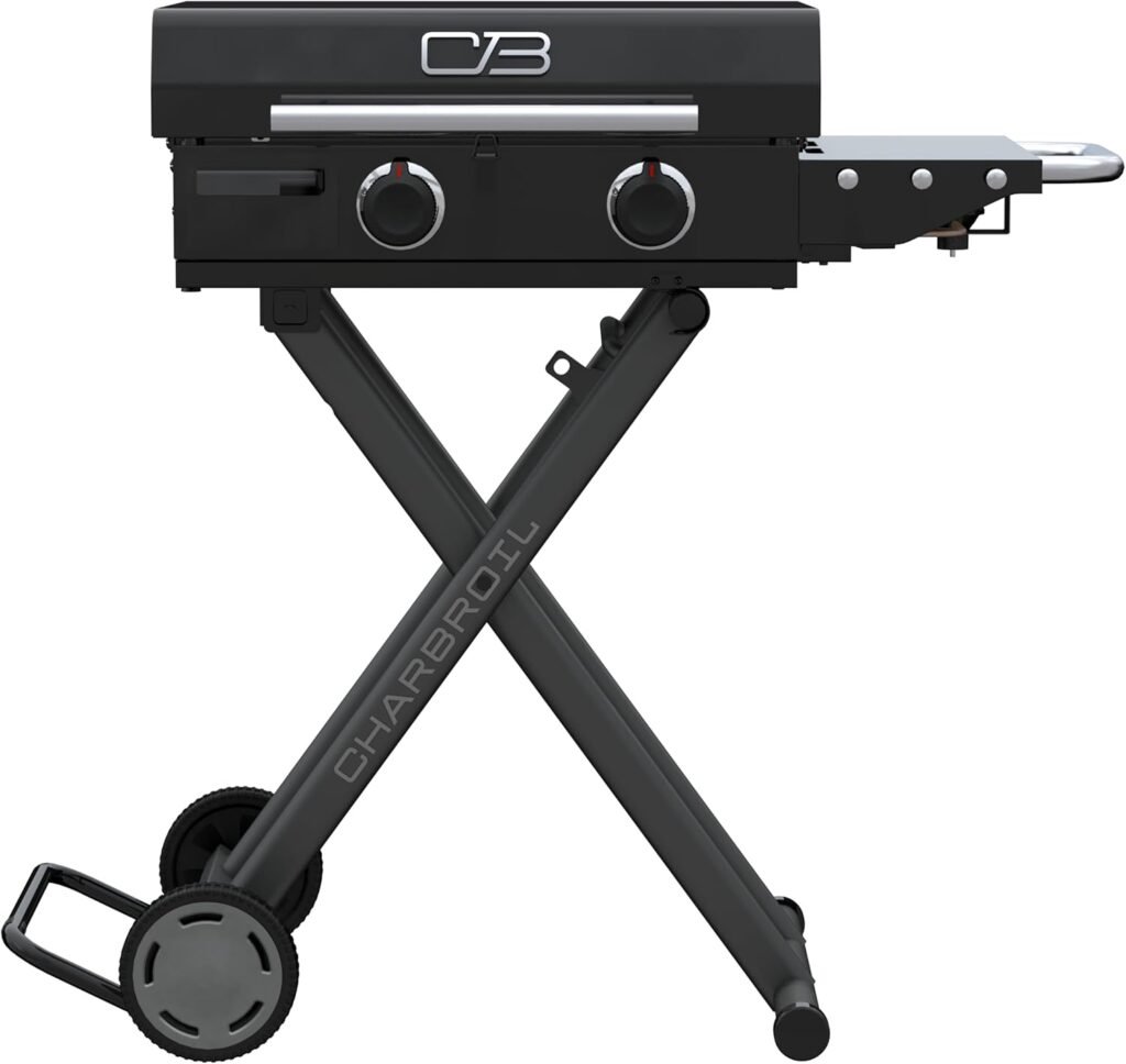 Charbroil® 22 Performance Series™ Folding Cart 2-Burner Portable Propane Gas Griddle, Black - 463711223