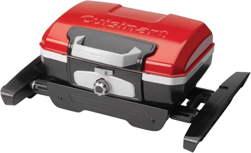 Cuisinart CGG-180 Petit Gourmet Portable Gas Grill with VersaStand, Red