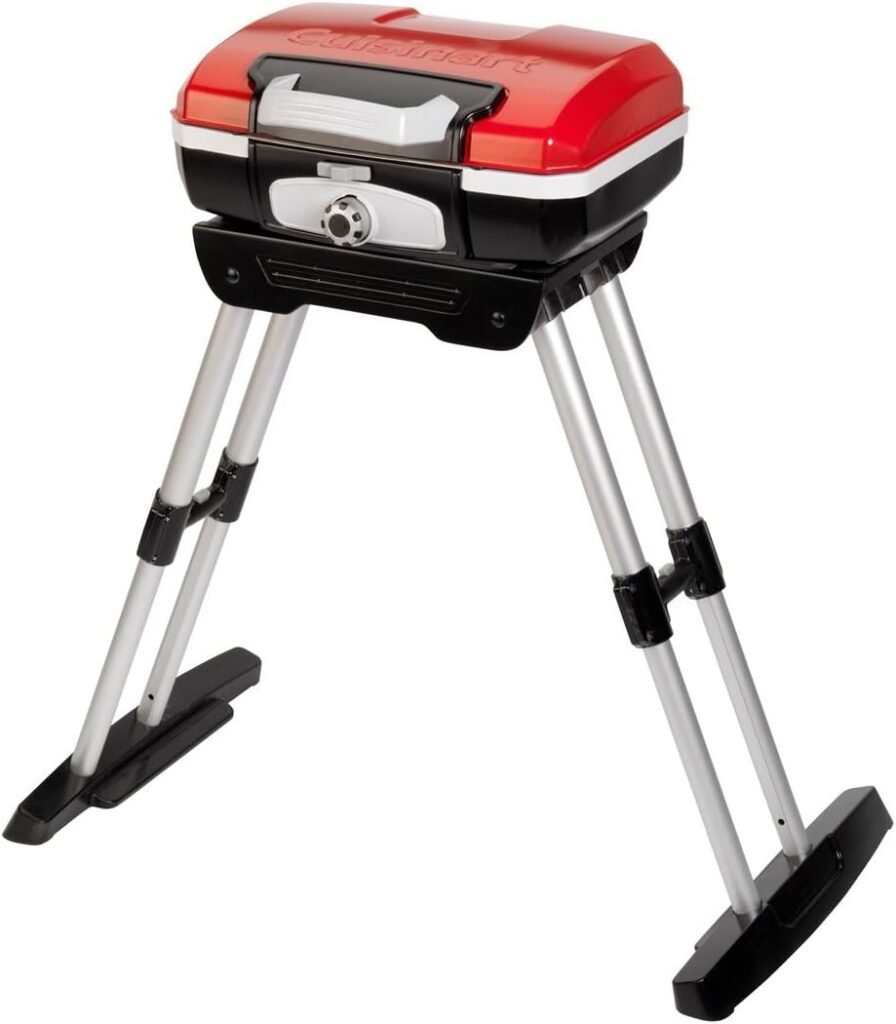 Cuisinart CGG-180 Petit Gourmet Portable Gas Grill with VersaStand, Red