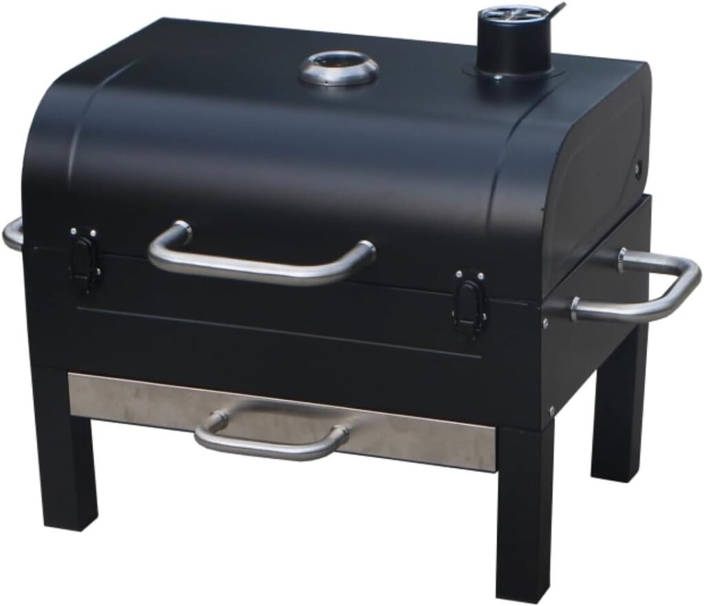 GasOne Portable Charcoal Grill – 18-inch Tabletop Charcoal Grill with Side Handles and Lid – Compact BBQ Charcoal Grill for Picnic, Tailgate, Travel – 2-Tiered Outdoor Charcoal Grill