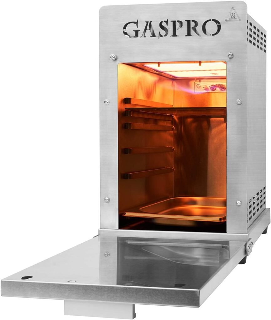 GASPRO 1500℉ Professional Propane Infrared Steak Grill, Quick Cooking Portable Steak Broiler for Meat, Seafood, Veggies and More, Stainless Steel