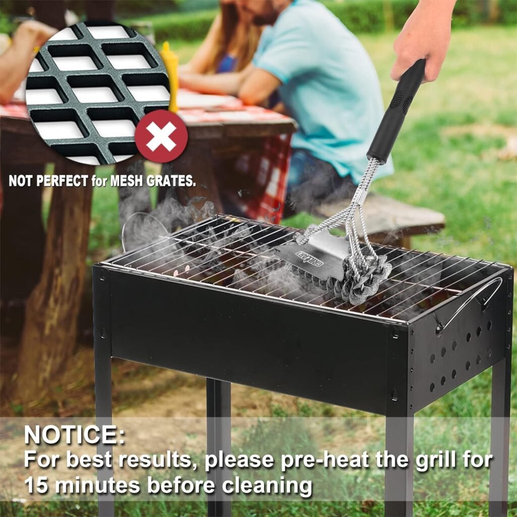 GRILLART Grill Brush and Scraper Bristle Free - Safe BBQ Brush for Grill -Stainless Grill Grate Cleaner - Safe Grill Accessories for Porcelain/Weber Gas/Charcoal Grill - Gifts for Grill Wizard/Men/Dad