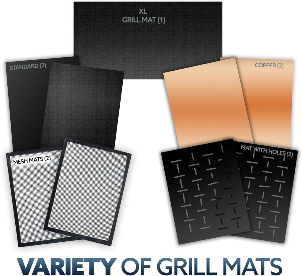 Kona Best BBQ Grill Mat - Heavy Duty 600 Degree Non-Stick Grill Mats for Outdoor Grilling | Premier BBQ Grill Accessories Nonstick Grill Matt (Set of 2) Engineered in The USA | 7-Year Warranty