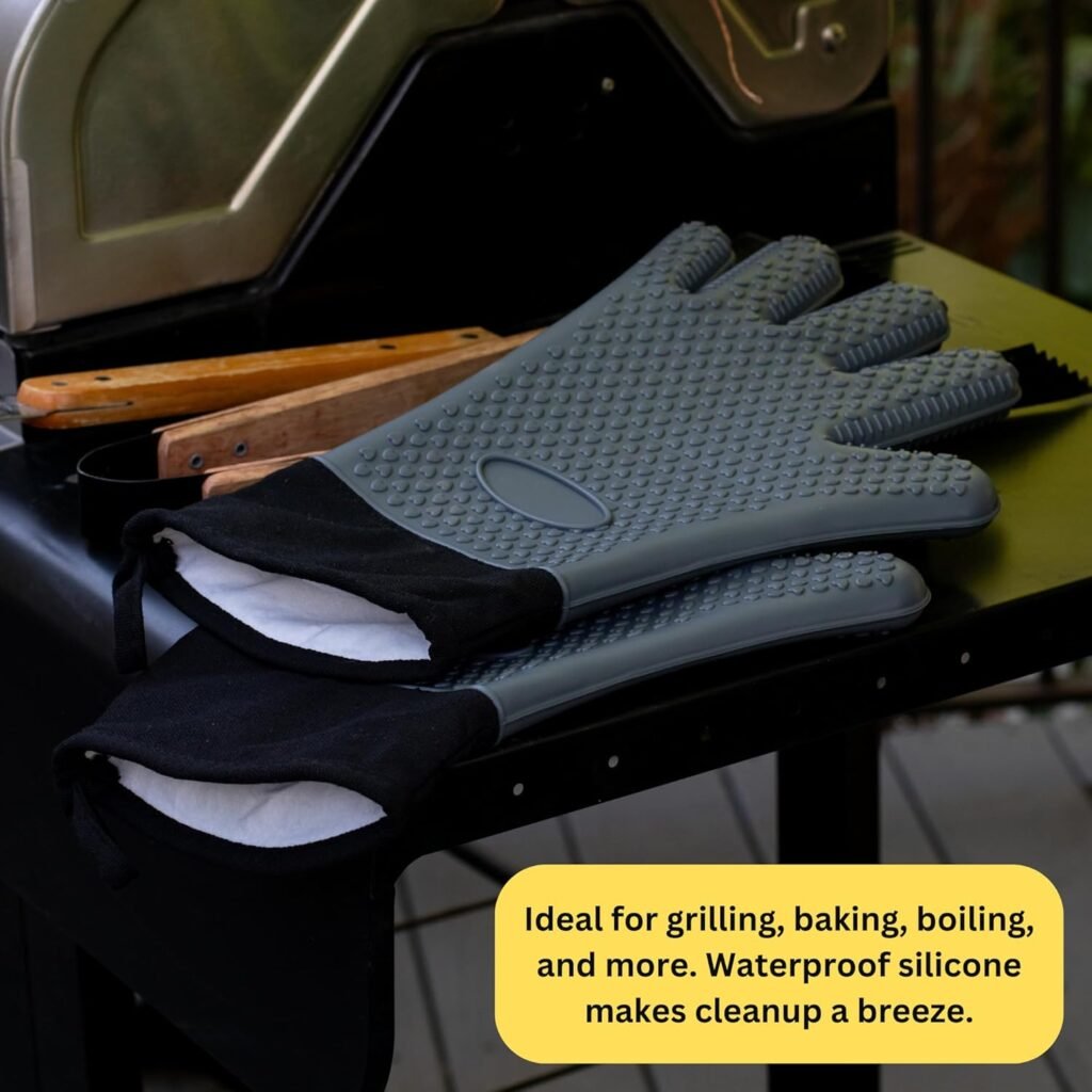 Premium BBQ Grilling Accessories - Heat Resistant Cooking Gloves, Oven Mitts, Pot Holders  Homesteading Supplies for Men with The Food Truck Equipment  Smoker Accessories